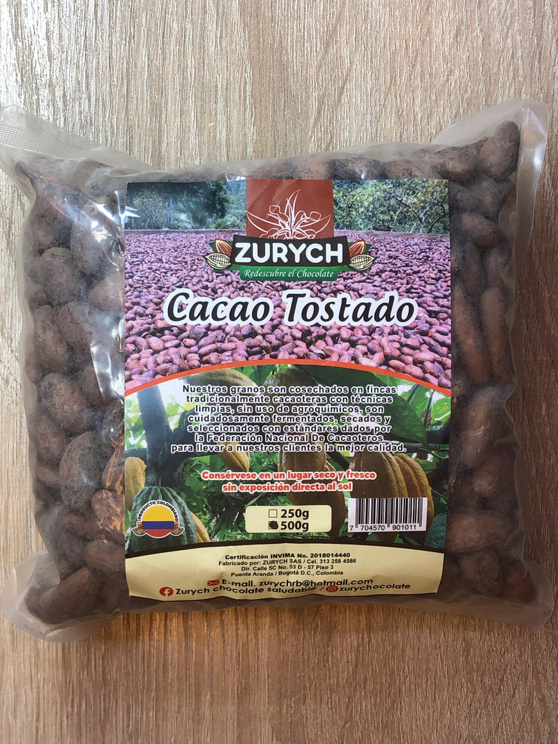 Cacao en semilla tostado 500g