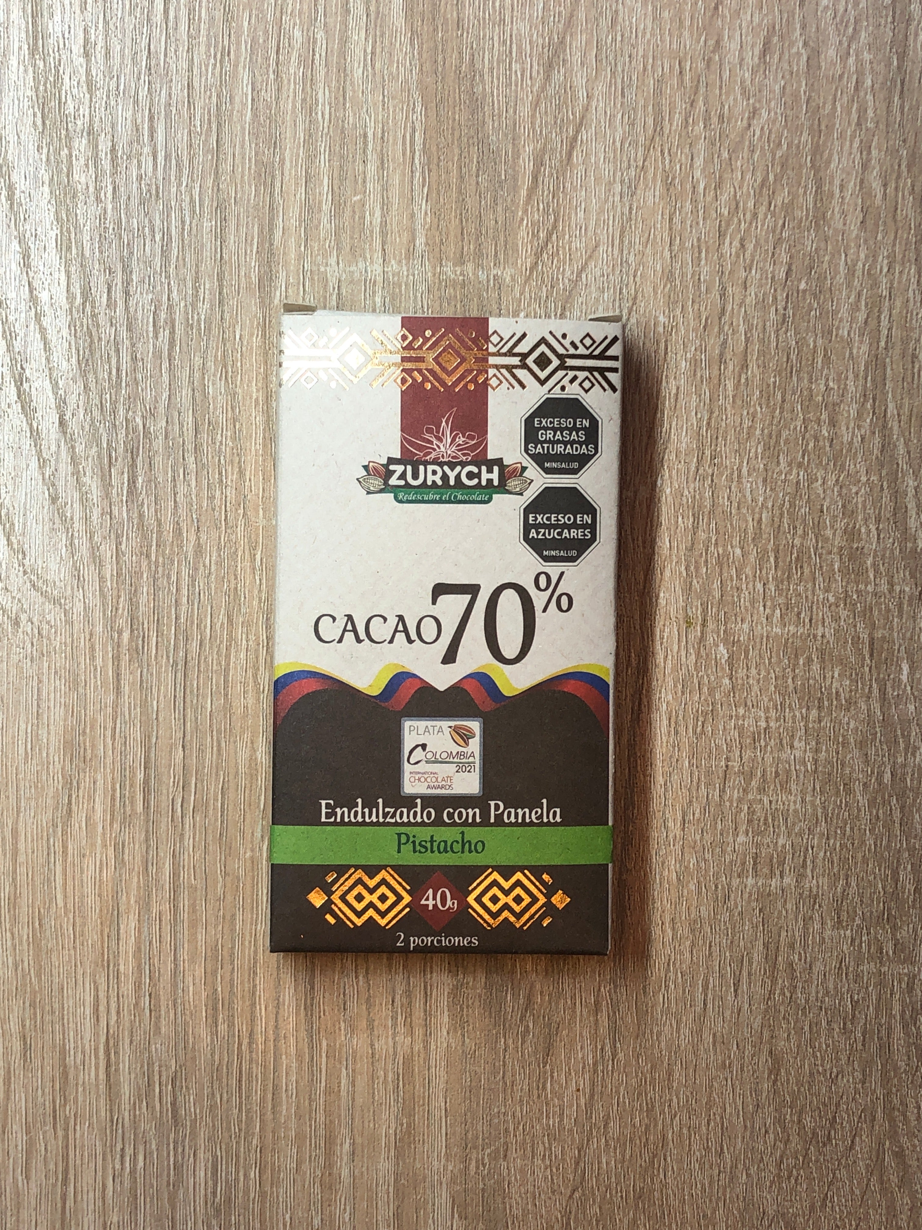 Chocolatina de 70% Cacao 40g