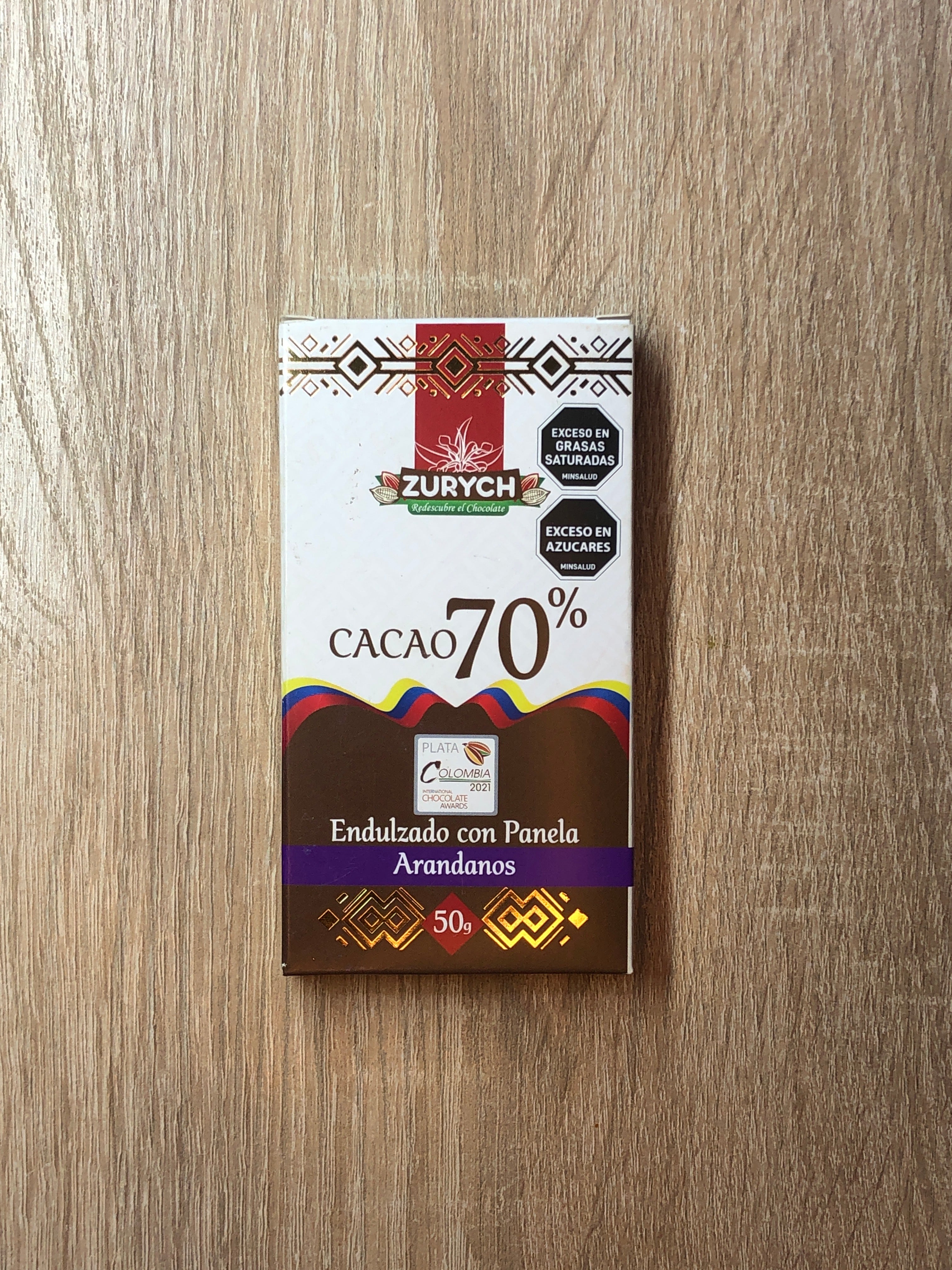 Chocolatina de 70% Cacao 40g