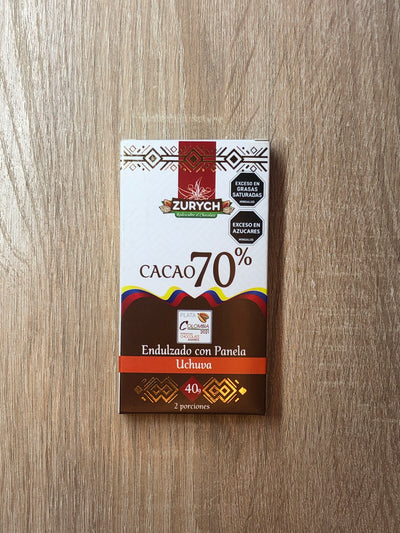 Chocolatina de 70% Cacao 40g
