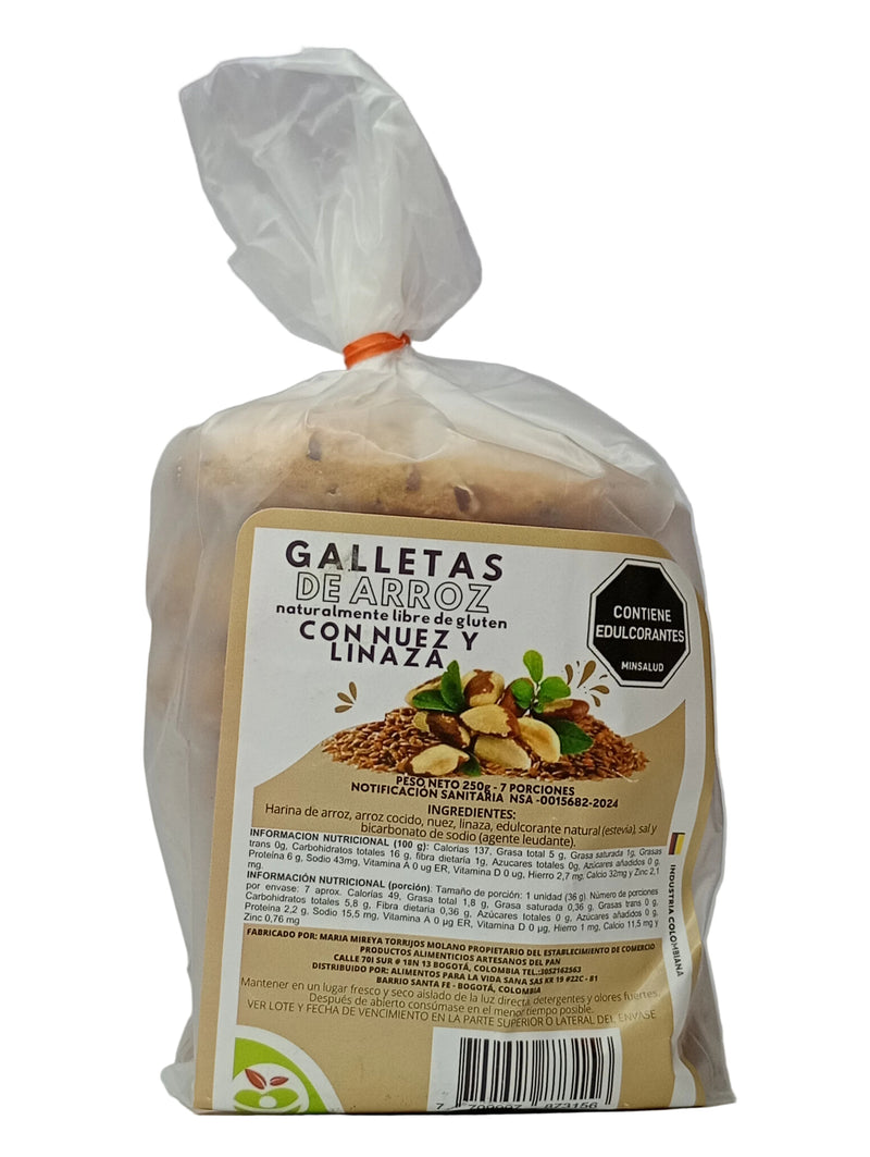 Galletas de Arroz con Linaza y Nuez